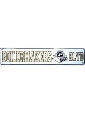 NCAA Boilermakers Blvd Metal Street Sign 24" X 5" Purdue Road Wall Art New